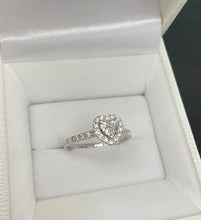 Load image into Gallery viewer, 18K solid white gold Ring with Diamonds heart brilliant cut, solitaire, engagement ring
