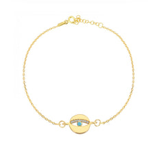 Load image into Gallery viewer, 925 sterling silver evil eye bracelet with 24k gold plated
