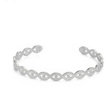 Load image into Gallery viewer, 925 sterling silver evil eye bracelet with 24k white gold plated
