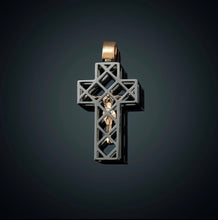Load image into Gallery viewer, DECEPTION -35C- 18k solid gold with white black rhodium cross
