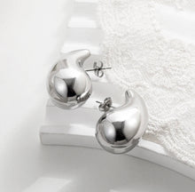 Load image into Gallery viewer, Stainless steel white gold earrings
