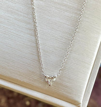 Load image into Gallery viewer, 18K Solid white Gold heart necklace with diamonds Brilliant cut
