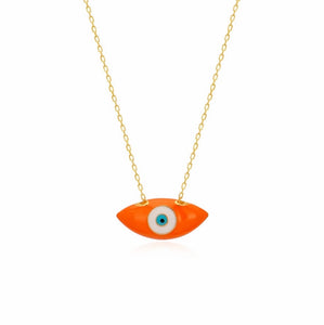925 sterling silver evil eye necklace with 24K gold plated  2.30cm-1cm