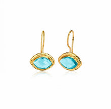 Load image into Gallery viewer, 925 sterling silver earrings with gems stones and 24k gold plated 2,50cm-1.50cm
