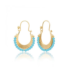 Load image into Gallery viewer, 925 sterling silver earrings with gems stones and 24k gold plated 2,40cm-3.30cm
