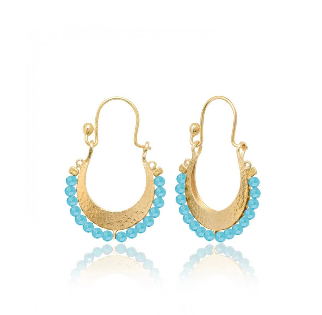 925 sterling silver earrings with gems stones and 24k gold plated 2,40cm-3.30cm