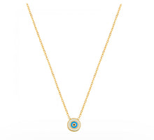 Load image into Gallery viewer, 925 sterling silver evil eye necklace with 24K gold plated 0.60cm-0.60cm
