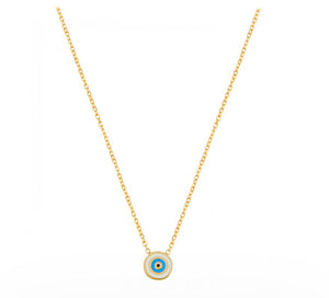925 sterling silver evil eye necklace with 24K gold plated 0.60cm-0.60cm
