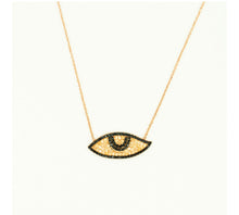 Load image into Gallery viewer, 925 sterling silver evil eye necklace with 24K gold plated 2.50cm-1m
