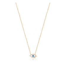 Load image into Gallery viewer, 925 sterling silver evil eye necklace with 24K gold plated  0.90cm-0.50cm
