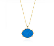 Load image into Gallery viewer, 925 Sterling Silver  Evil Eye Necklace with 24K Gold Plated 2.70cm,2.50cm
