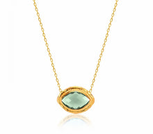 Load image into Gallery viewer, 925 sterling silver necklace with gem stones and 24k gold plated 1.50cm-1.20cm
