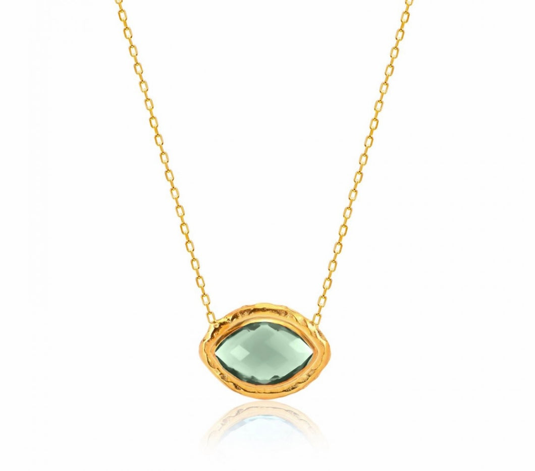 925 sterling silver necklace with gem stones and 24k gold plated 1.50cm-1.20cm