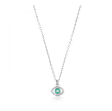 Load image into Gallery viewer, 925 Sterling Silver Evil Eye Necklace with  24K white Gold Plated 0,70m,0,50m
