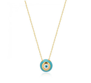 925 sterling silver evil eye necklace with 24K gold plated 1.20cm-1.20cm