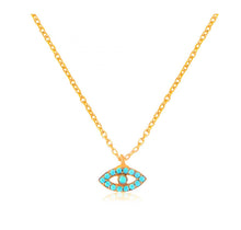 Load image into Gallery viewer, 925 sterling silver evil eye necklace with 24K gold plated 050cm-0.90cm

