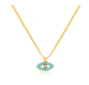 925 sterling silver evil eye necklace with 24K gold plated 050cm-0.90cm
