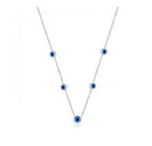 Load image into Gallery viewer, 925 sterling silver evil eye murano glass necklace with 24K gold plated 0.40cm-0.40cm
