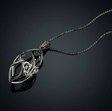 Load image into Gallery viewer, LOST PRINCESS -64P- 18k solid Gold Necklace with white and black diamonds brilliant cut and tourmaline
