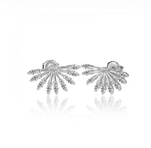 Load image into Gallery viewer, 925 sterling silver earrings with 24kwhite gold plated and zirconia 1.70cm-0.90cm
