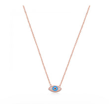 Load image into Gallery viewer, 925 sterling silver evil eye necklace with 24K gold plated 0.40cm-0.70cm
