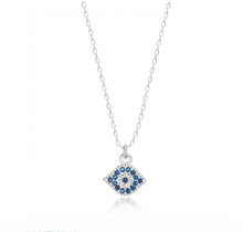 Load image into Gallery viewer, 925 sterling silver evil eye necklace with 24K gold plated 0.7cm-1cm
