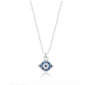 925 sterling silver evil eye necklace with 24K gold plated 0.7cm-1cm