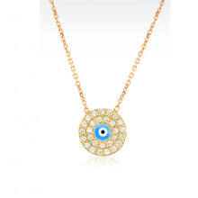 Load image into Gallery viewer, 925 sterling silver evil eye necklace with 24K gold plated 0.90cm-0.90cm
