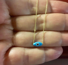 Load image into Gallery viewer, 925 Silver chain with 24k gold plated and evil eye charm
