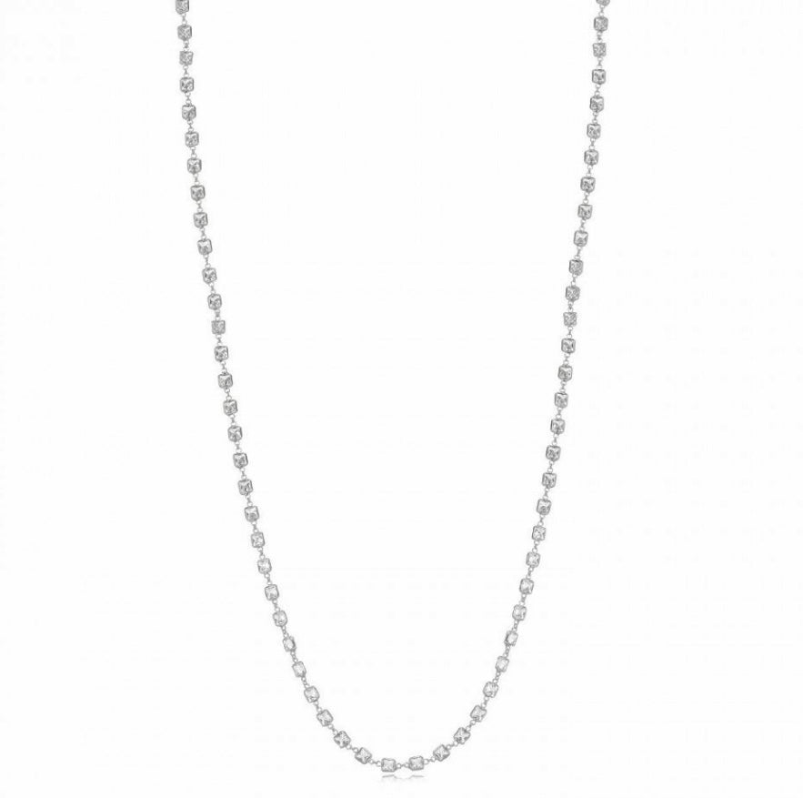 925 sterling silver necklace with zircon stones  and 24k white gold plated