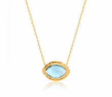 Load image into Gallery viewer, 925 sterling silver necklace with gem stones and 24k gold plated 1.50cm-1.20cm
