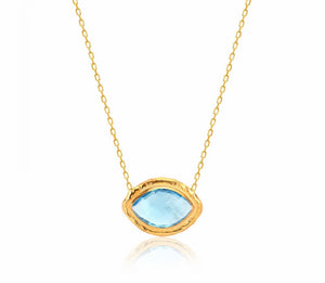 925 sterling silver necklace with gem stones and 24k gold plated 1.50cm-1.20cm