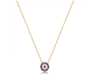 925 sterling silver evil eye necklace with 24K gold plated  0.50cm-0.50cm