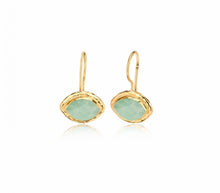 Load image into Gallery viewer, 925 sterling silver earrings with gems stones and 24k gold plated 2,50cm-1.50cm

