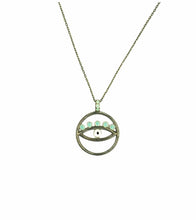 Load image into Gallery viewer, 925 sterling silver evil eye necklace with 24K gold plated 2cm-2cm
