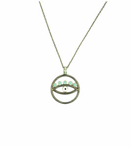 925 sterling silver evil eye necklace with 24K gold plated 2cm-2cm