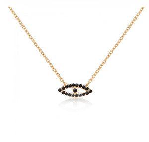 925 sterling silver evil eye necklace with 24K gold plated 1cm-0.50cm
