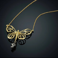 Load image into Gallery viewer, VICTORY OF THE SOUL-61P- 18K solid gold Necklace with black diamonds brilliant cut
