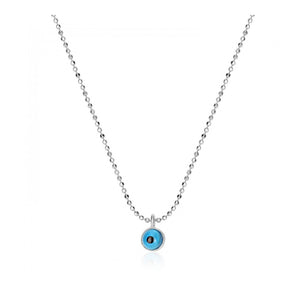 925 Sterling Silver  Evil Eye murano glass Necklace with 24K Gold Plated 0.40cm-0.40cm