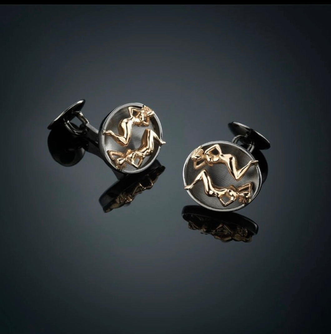 VARIOUS -30CL- 18k solid Gold with black rhodium and 18k rose gold cuff links