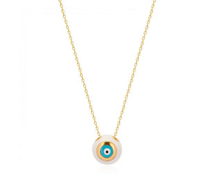 925 sterling silver evil eye necklace with 24K gold plated  1.20cm-1.20cm