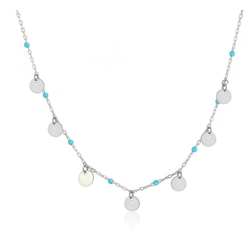 925 sterling silver necklace with 24k white gold plated 0.50cm