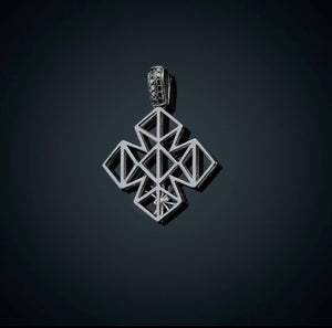 DECEPTION -38C- 18k solid  Gold with black rhodium ,black and white diamonds brilliant cut cross