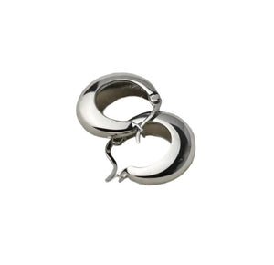 925 sterling silver hoops earrings with 24k white gold plated 1.70cm-1.9cm