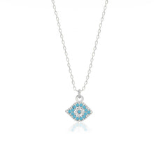 Load image into Gallery viewer, 925 sterling silver evil eye necklace with 24K gold plated 0.7cm-1cm

