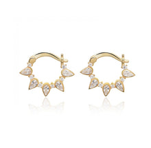 Load image into Gallery viewer, 925 sterling silver hoops earrings with 24k gold plated 0.40cm-0.20cm
