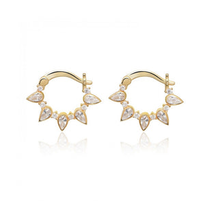 925 sterling silver hoops earrings with 24k gold plated 0.40cm-0.20cm