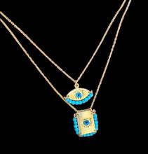 Load image into Gallery viewer, 925 sterling silver evil eye necklace with 24K gold plated
