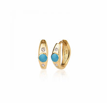 Load image into Gallery viewer, 925 sterling silver hoops earrings with 24k gold plated
