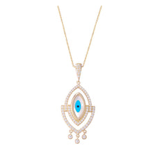 Load image into Gallery viewer, 925 Sterling Silver  Evil Eye Necklace with 24K Gold Plated 2cm-3.50cm
